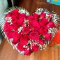 25 red roses heart shape arrangement