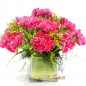 10 pink carnations vase