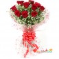 Fresh Floral Greeting Bunch Of 10 Red Roses