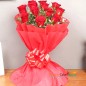 10 red roses bunch paper packing