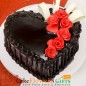 half kg love chocolate heart shape cake