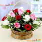 15 pink red white rose flower basket