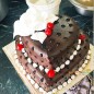 3 kg 2 tier step heart shape chocolate cake345