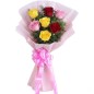 7 red yellow pink roses aesthetic bouquet