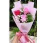 3 red and pink rose bouquet