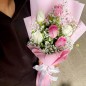 White and Pink Roses Flower Bouquet