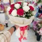 Red and White Roses Bouquet