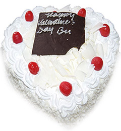 send 1Kg Heart Shape White Forest Cake delivery