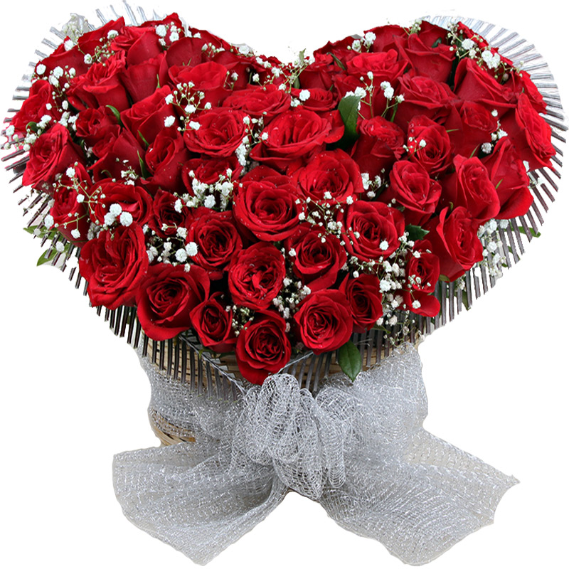 send Red Roses Heart Shape Flowers Arrangement delivery