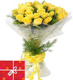 send 20 Yellow Roses Bouquet delivery