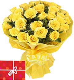 send 25 Yellow Roses Bouquet delivery