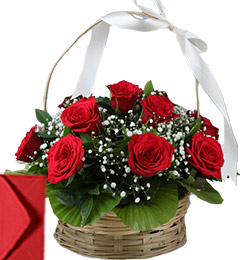 send 15 Red Roses Basket Gifts delivery