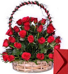 send 40 Red Roses Basket delivery
