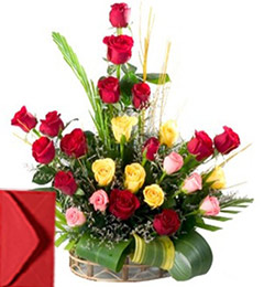 send 25 Mix Roses Bouquet delivery