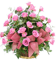 25 Red Roses Basket Gifts