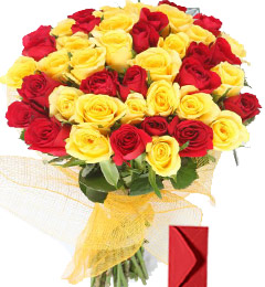 send 25 Red Yellow Roses delivery