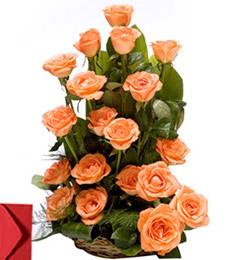 send 20 Orange roses bouquet delivery