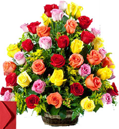 send 40 Red Roses Basket delivery
