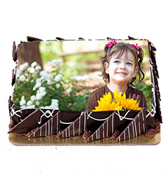 send 1 Kg Eggless Chocolate Photo Cake delivery