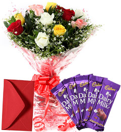 send Mix Roses Bouquet N Chocolate delivery