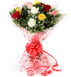 send 10 Mix Roses Flower Bouquet delivery