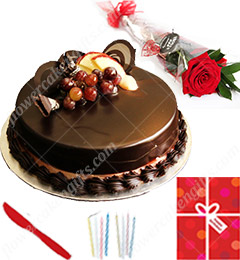 send Half kg Chocolate Truffle Cake Greeting Card delivery