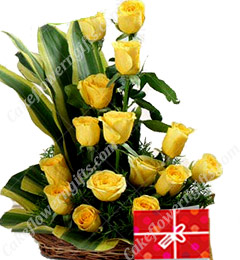 send Yellow roses bouquet n Greeting Card delivery