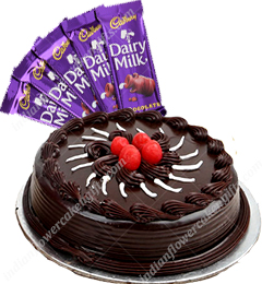 send Eggless Chocolate Truffle Cake Half Kg Chocolate n Card delivery