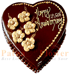 send Maharaja Dark Royal Chocolate Truffle Heart Shape Cake 1Kg delivery