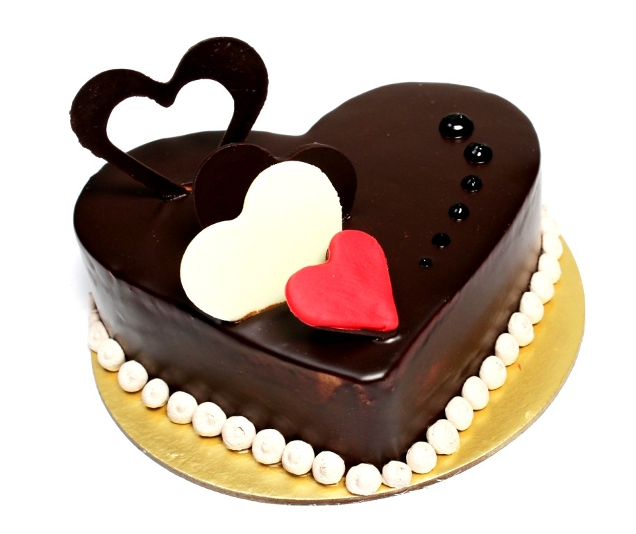 send 1Kg Heart Shape Chocolate Cake delivery