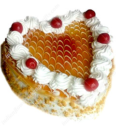 Heart Shape Butterscotch Cake