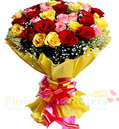 send colorful wishes of 20 Mix Roses delivery