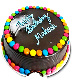 send 1Kg Eggless Chooclate Jems Cake 500gms delivery