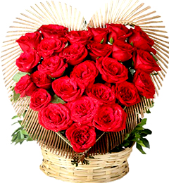 send 25 Roses Heart Shape Arrangements delivery