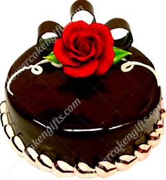 send Fresh Chocolate Truffle Eggless Cake 500gms delivery