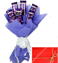 send cadbury dairy milk silk chocolates bouquet  delivery