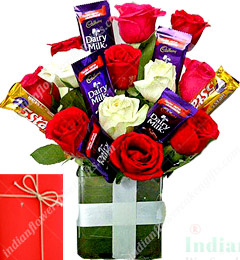 send Roses Flower n Chocolates Bouquet delivery