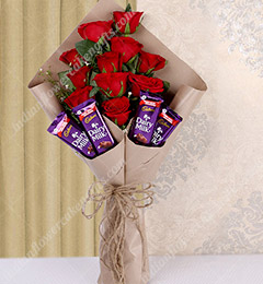 send flower and Chocolates Bouquet delivery