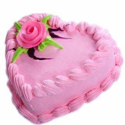 send Heart Shape Strawberry Cake 1Kg delivery