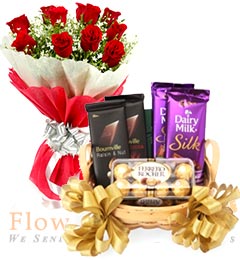 send Assorted Chocolate Hamper Bouquet delivery