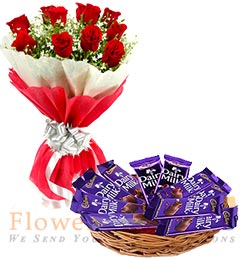 send Dairy Milk Chocolate n Bouquet  delivery