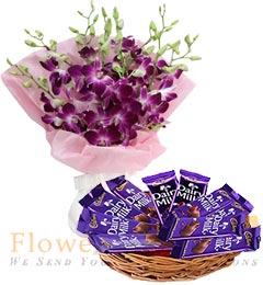 Chocolate n Orchid Bouquet
