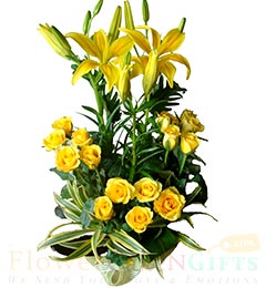 send roses and lilies bouquet delivery