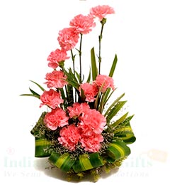 send Pink Carnations Flower Basket delivery