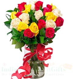 send 20 roses flower vase delivery