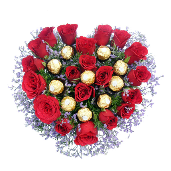 send roses ferrero rocher chocolate bouquet delivery