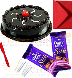 send half kg chocolate truffle cake 2pcs chocolate n card delivery