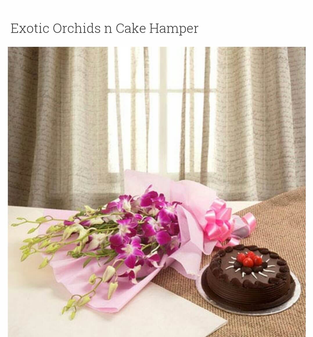 send orchid bouquet and Eggless chocolate Truffle Cake Half Kg delivery