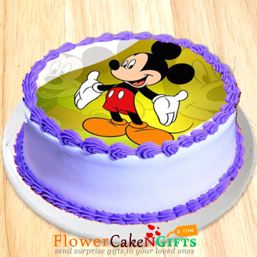 send 1kg Mickey Mouse Pineapple Photo Cake delivery