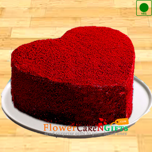 send Half Kg Eggless Red Velvet Heart Cake delivery